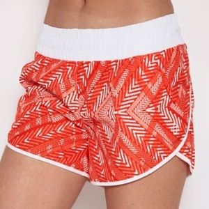 Satva Orange Print Chaq Running Athletic Short